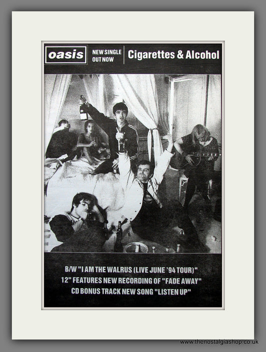 Oasis. Cigarettes And Alcohol. Original Vintage Advert 1994 (ref AD13187)