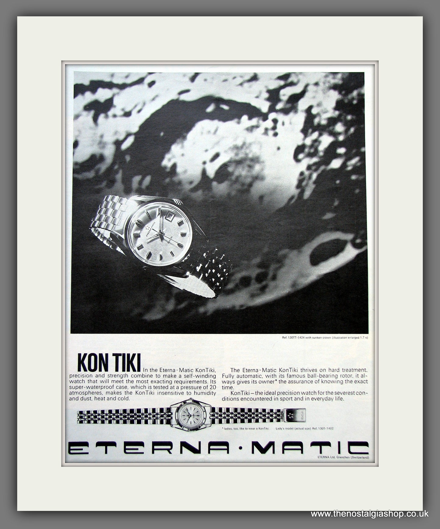 Eterna Matic Kon Tiki Watch. Original Advert 1965 (ref AD300115)