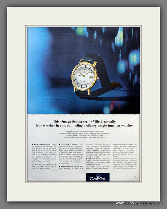 Omega Seamaster De Ville Watch.  Original Advert 1965 (ref AD300119)