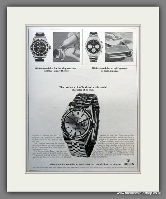 Rolex Datejust Watch.  Original Advert 1966 (ref AD300128)