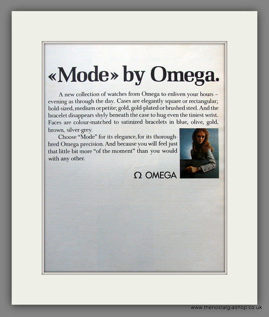 Omega Mode Watchs.  Original Advert 1970 (ref AD300124)