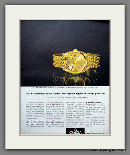 Omega Constellation Chronometer Watch.  Original Advert 1968 (ref AD300121)