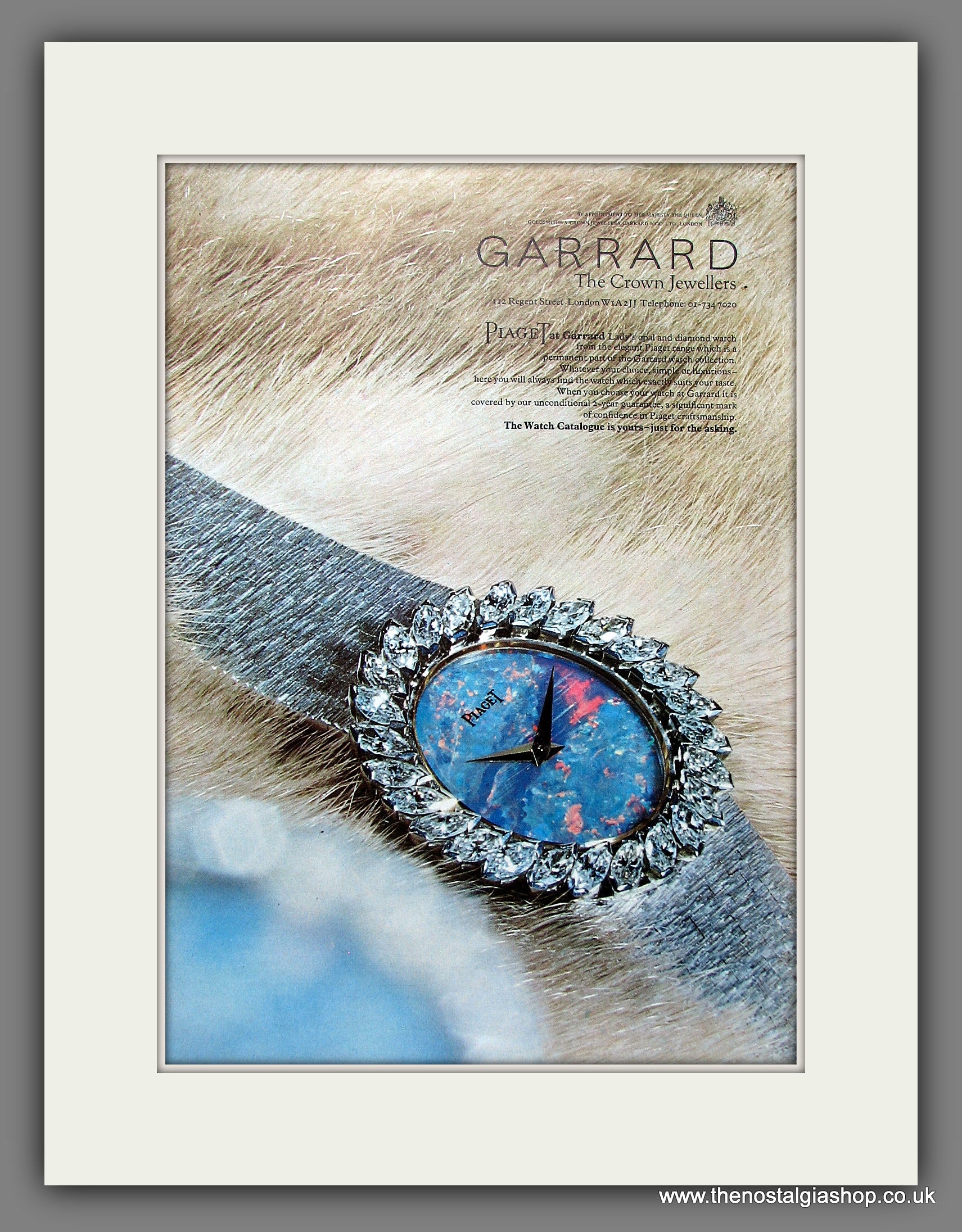 Garrard Piaget Watch. Original Advert 1972 ref AD300130 The