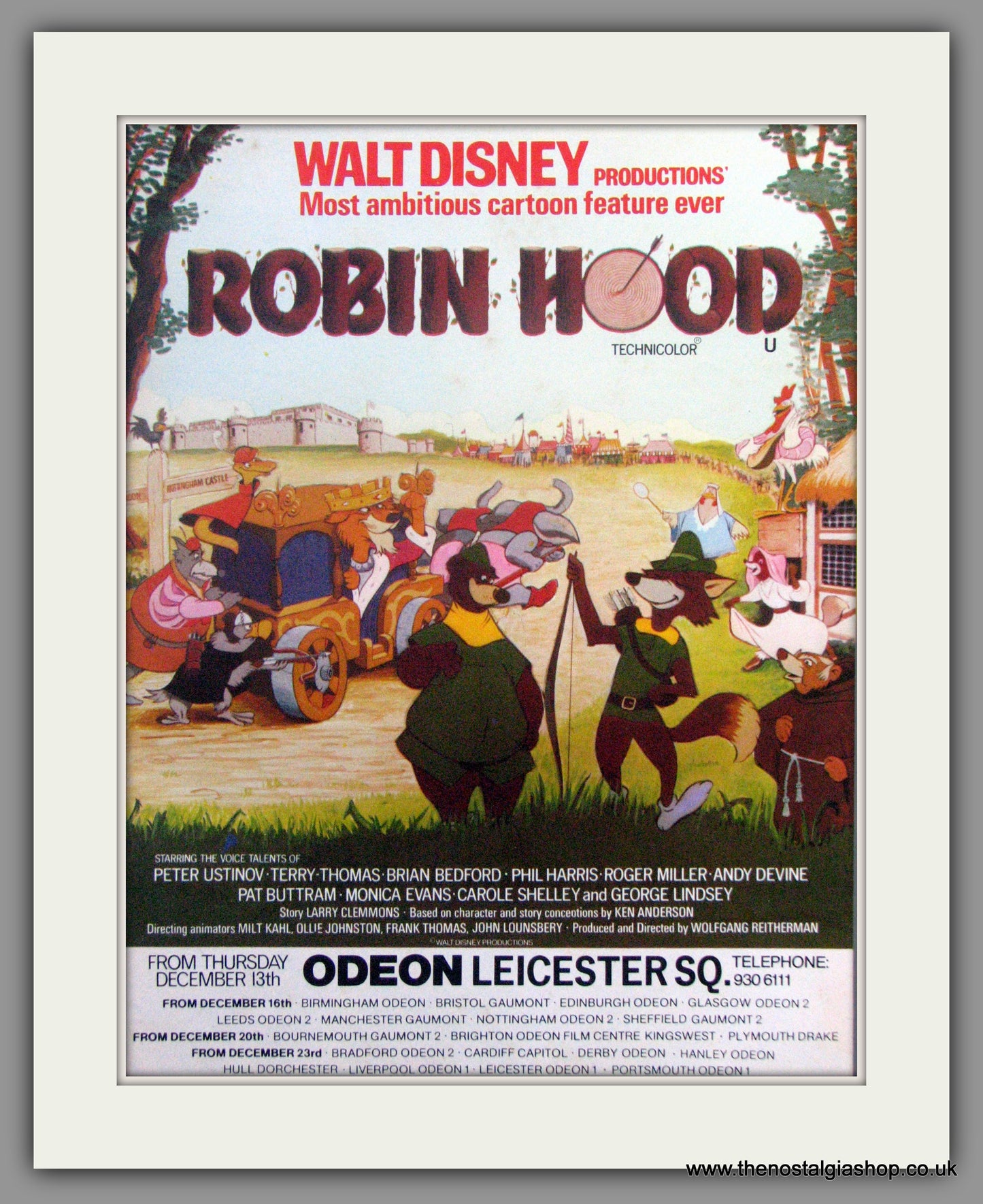 Robin Hood Walt Disney. Original Advert 1974 (ref AD51553)