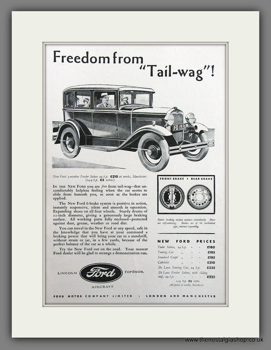 Ford Fordor Saloon. Original Advert 1931 (ref AD300030)