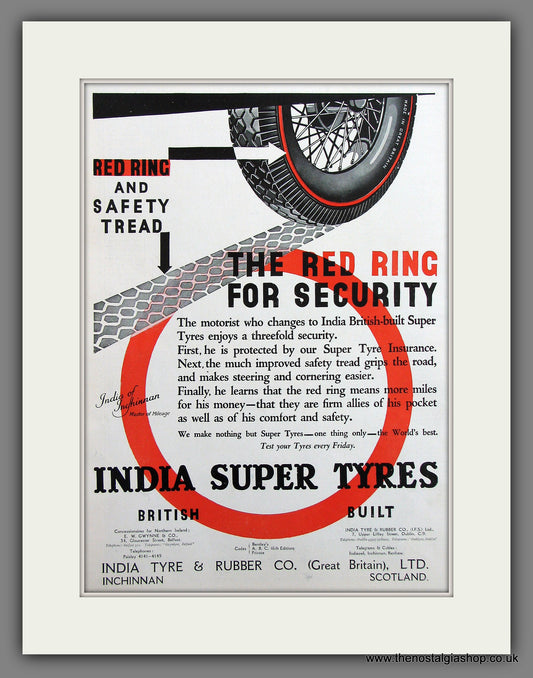 India Super Tyres. Original Advert 1930 (ref AD300034)