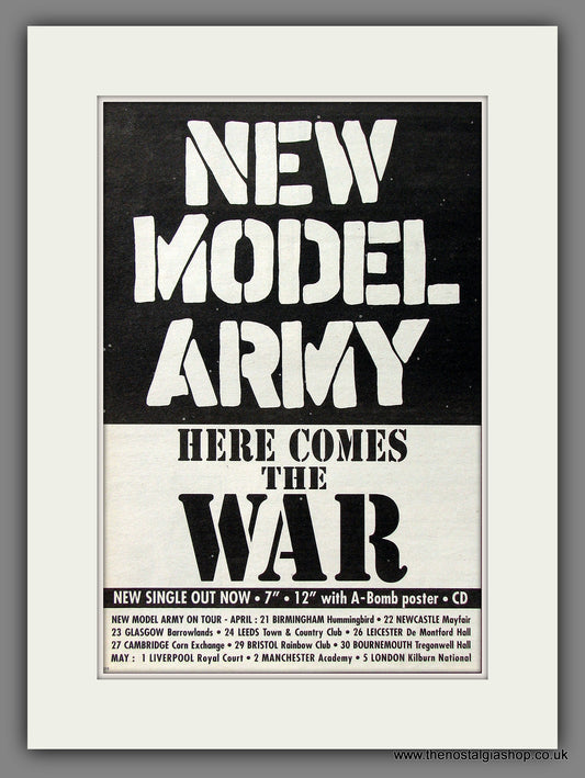 New Model Army. Here Comes The War. Vintage Advert 1993 (ref AD55802)