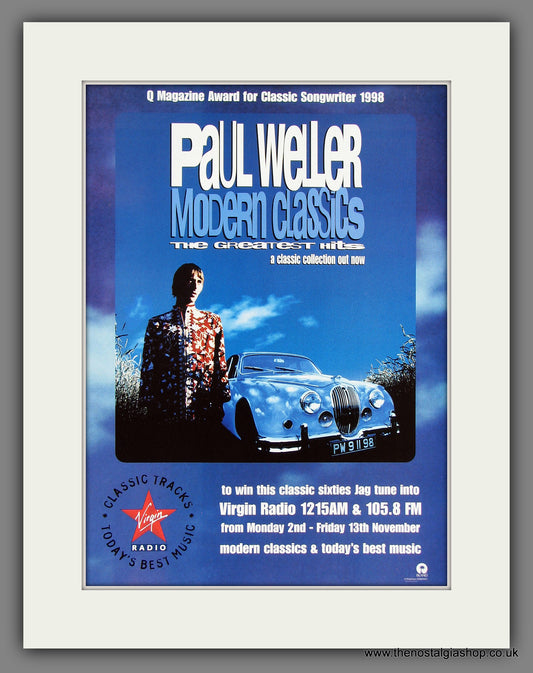 Paul Weller. Modern Classics. Vintage Advert 1999 (ref AD55754)