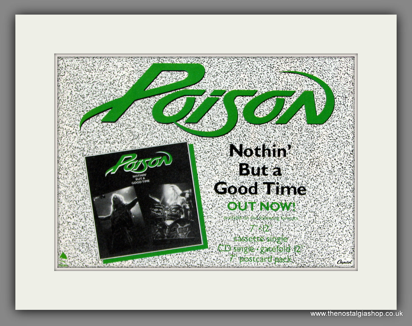 Poison. Nothing But A Good Time. 1989 Original Advert (ref AD55773)