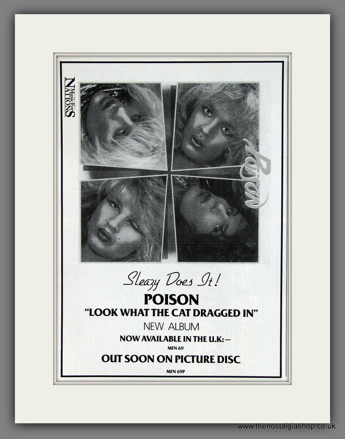 Poison. Look What The Cat Dragged In. 1986 Original Advert (ref AD55774)