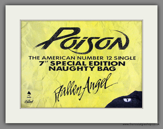 Poison. Fallen Angel. 1988 Original Advert (ref AD55777)