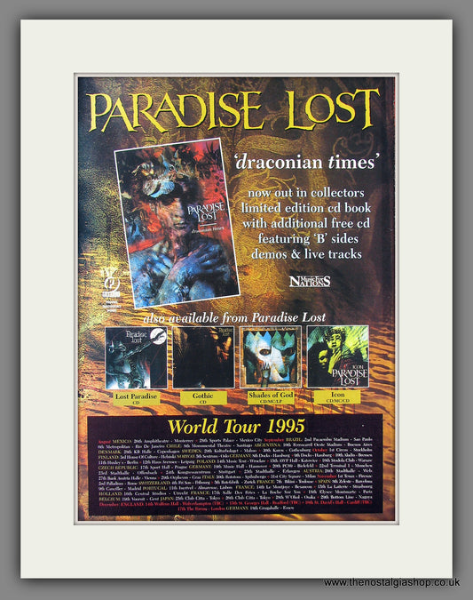 Paradise Lost, Draconian Times. 1995 Original Advert (ref AD55780)