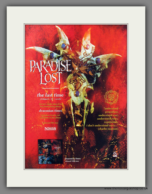 Paradise Lost, The Last Time. 1995 Original Advert (ref AD55779)