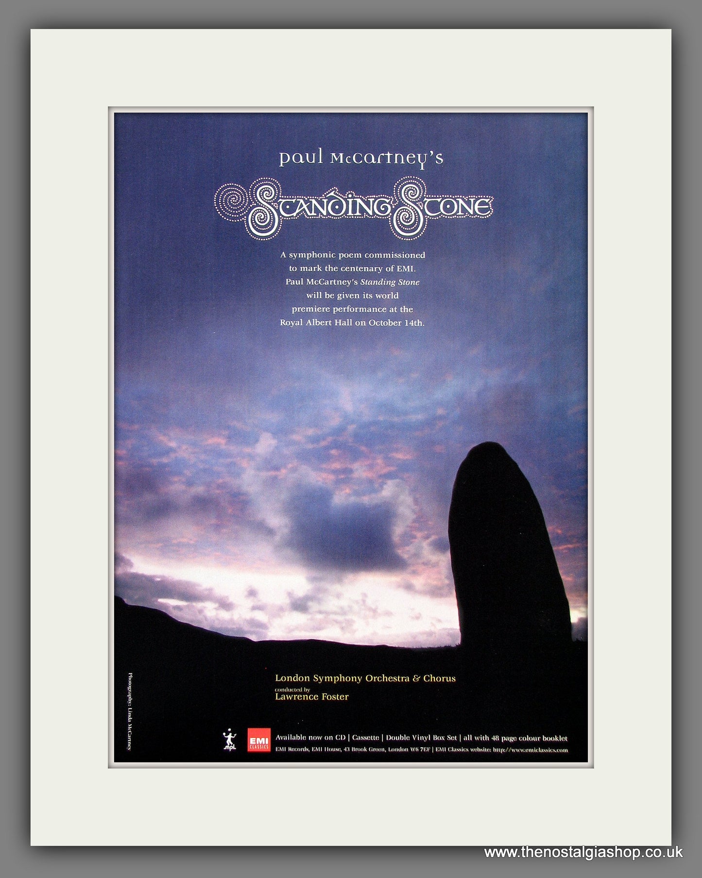 Paul McCartney Standing Stone. 1997 Original Advert (ref AD55825)