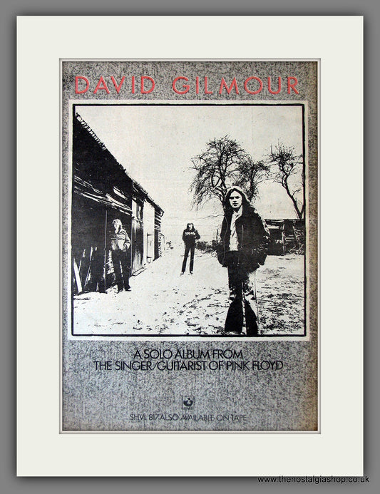 David Gilmour Solo Album. Original Vintage Advert 1978 (ref AD13308m)