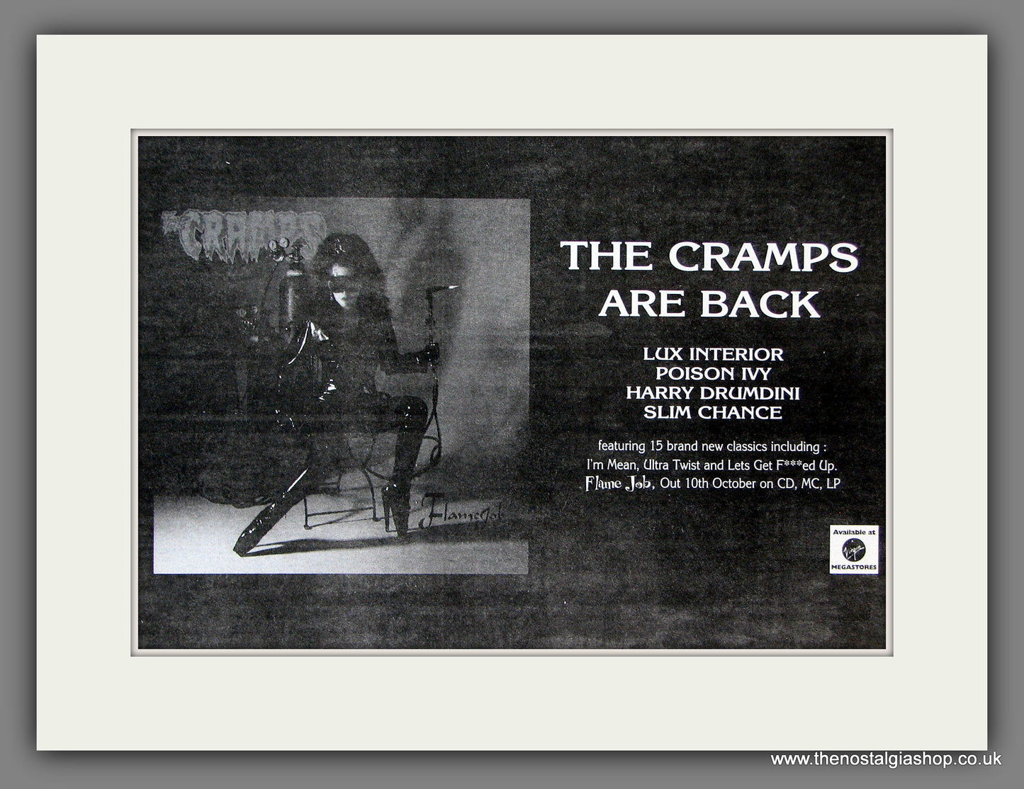 Cramps (The) Flame Job. 1994 Original Advert (ref AD55906)