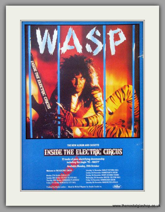 WASP. Inside The Electric Circus. 1986 Original Advert (ref AD50959)