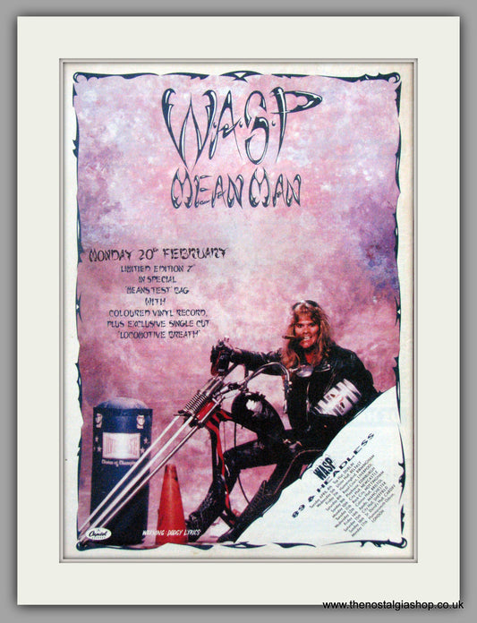 WASP. Mean Man. 1989 Original Advert (ref AD50960)