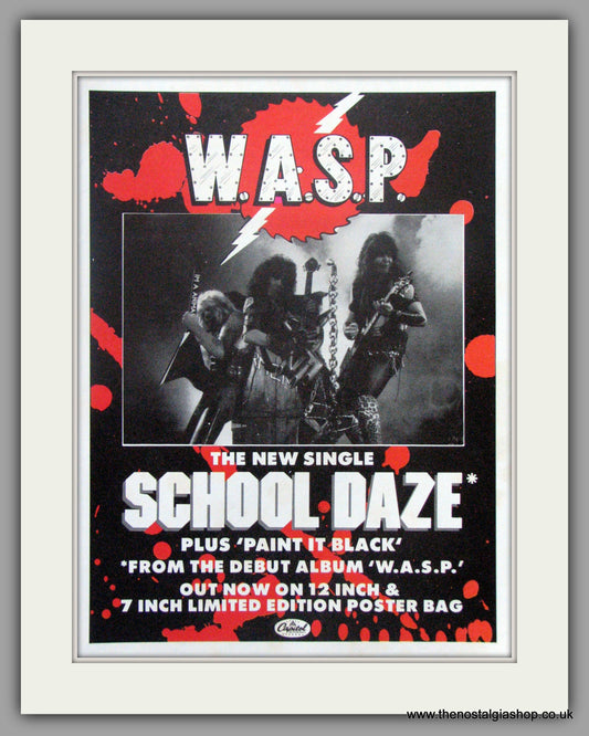 WASP. School Daze. 1984 Large Original Advert (ref AD15156)