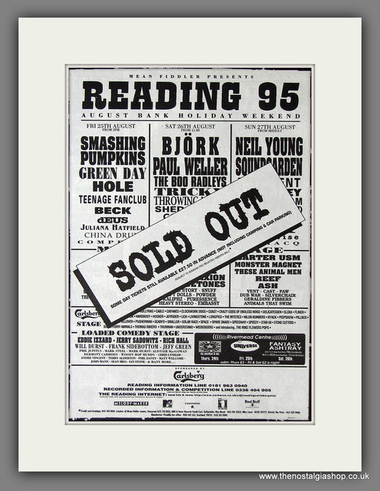 Reading Festival 1995. Green Day, Neil Young. Original Advert. (ref AD55919)