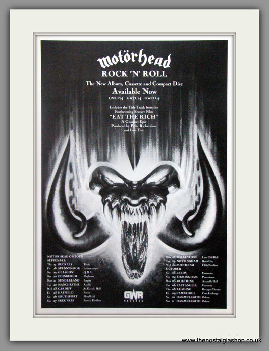 Motorhead. Rock 'N' Roll. 1987 Original Advert (ref AD50983)