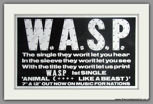 WASP. Animal (Fuck Like A Beast). 1984 Original Advert (ref AD50971)