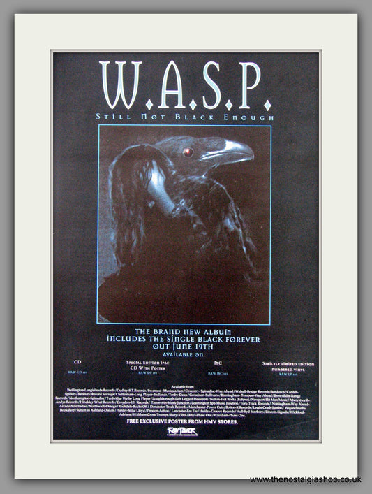 WASP. Still Not Black Enough. 1995 Original Advert (ref AD50974)