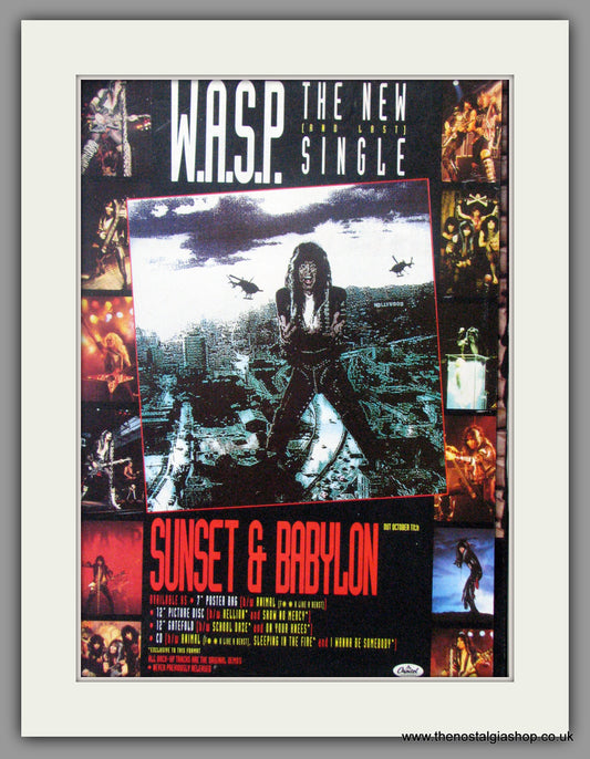 WASP. Sunset & Babylon. 1993 Original Advert (ref AD50976)