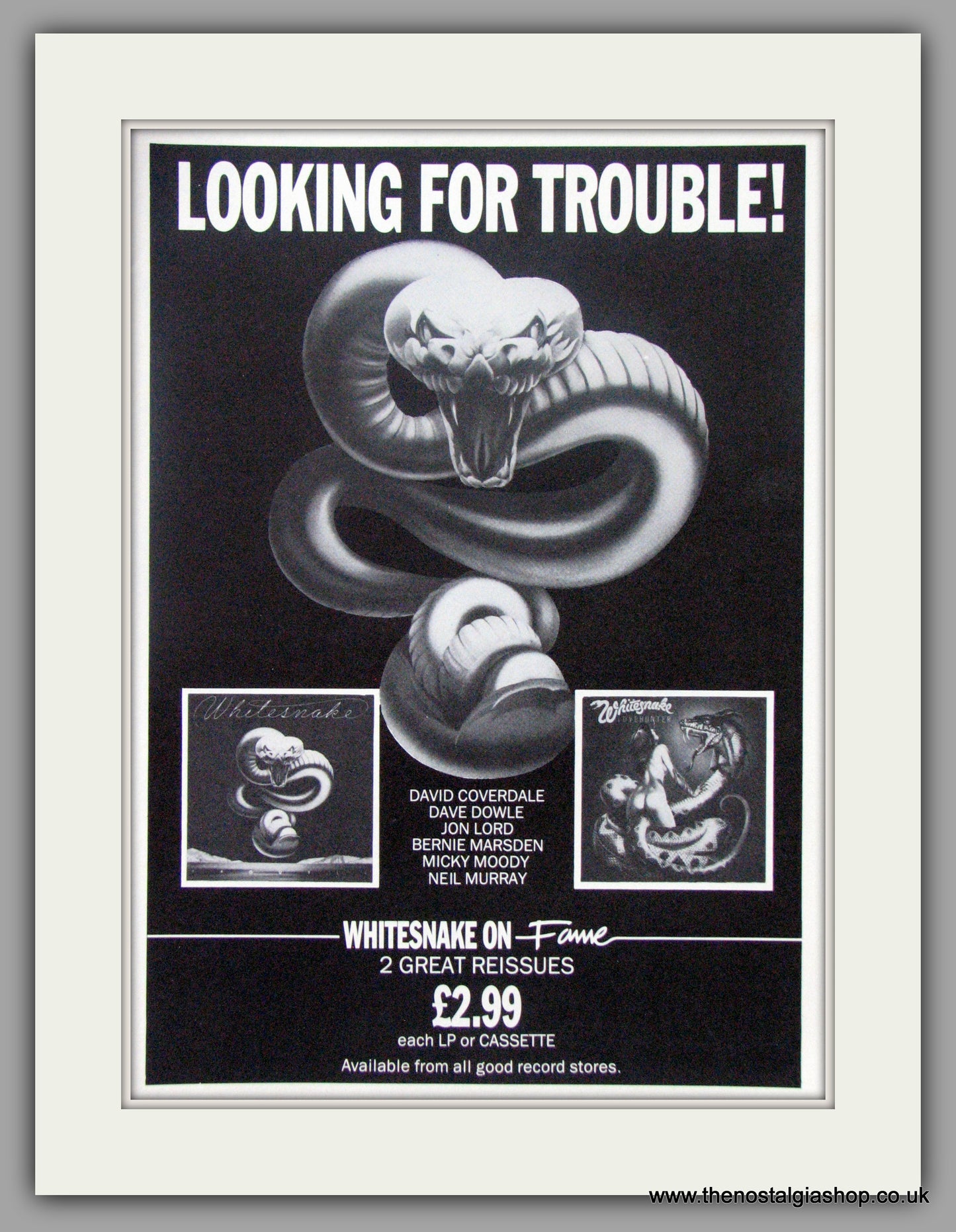 Whitesnake. Looking For Trouble. 1984 Original Advert (ref AD50985)