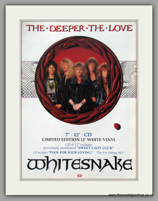 Whitesnake. The Deeper The Love. 1990 Original Advert (ref AD50986)