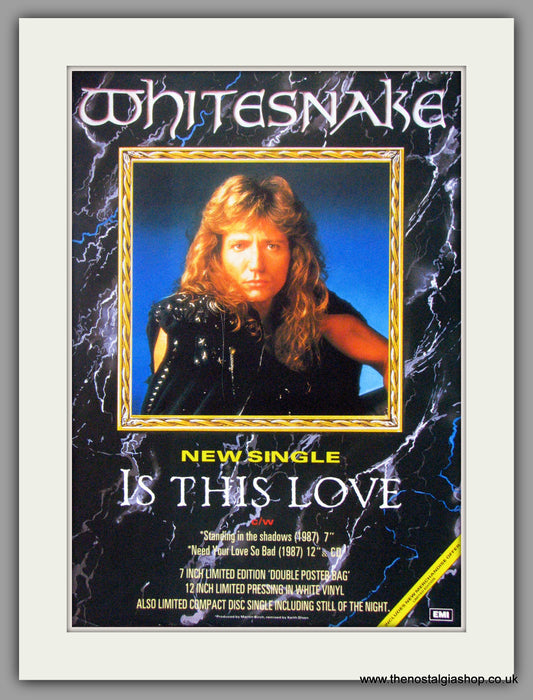 Whitesnake. Is This Love. 1987 Original Advert (ref AD50989)