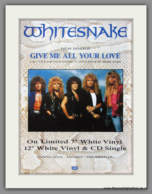 Whitesnake. Give Me All Your Love. 1988 Original Advert (ref AD50993)