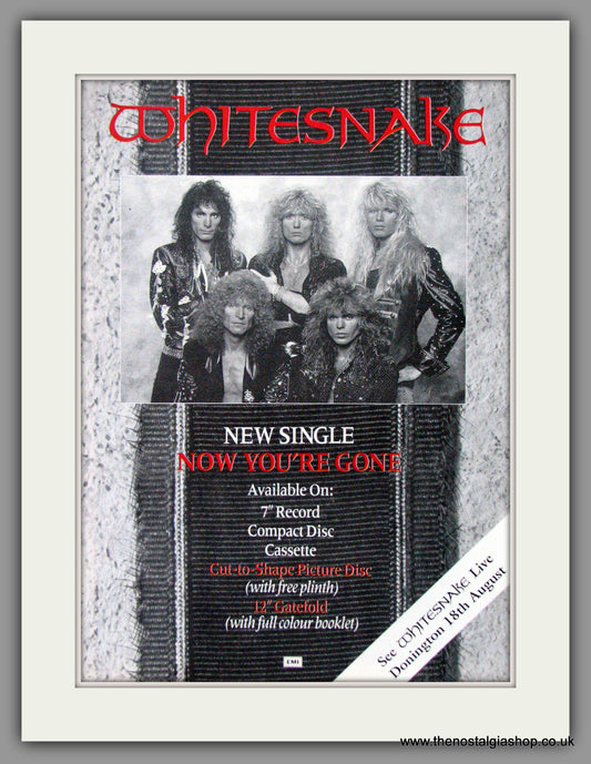 Whitesnake. Now You're Gone. 1990 Original Advert (ref AD50997)