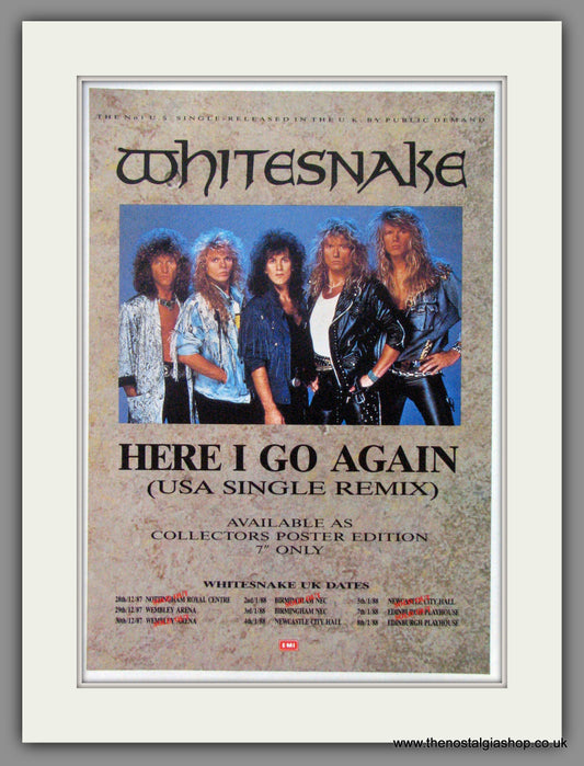 Whitesnake. Here I Go Again. 1987 Original Advert (ref AD50998)