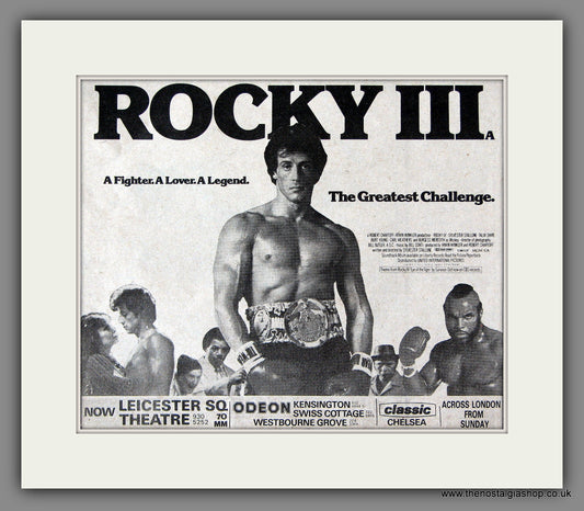 Rocky III. Original Advert 1982 (ref AD55952)