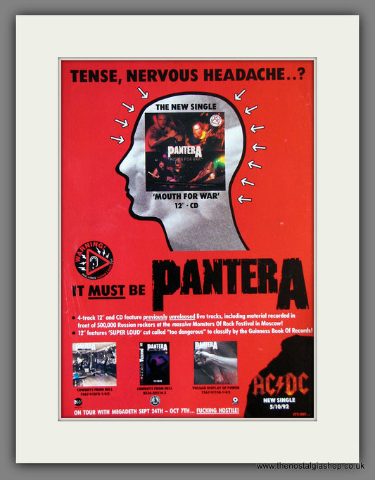 Pantera. Mouth For War. 1992 Original Advert (ref AD55845)