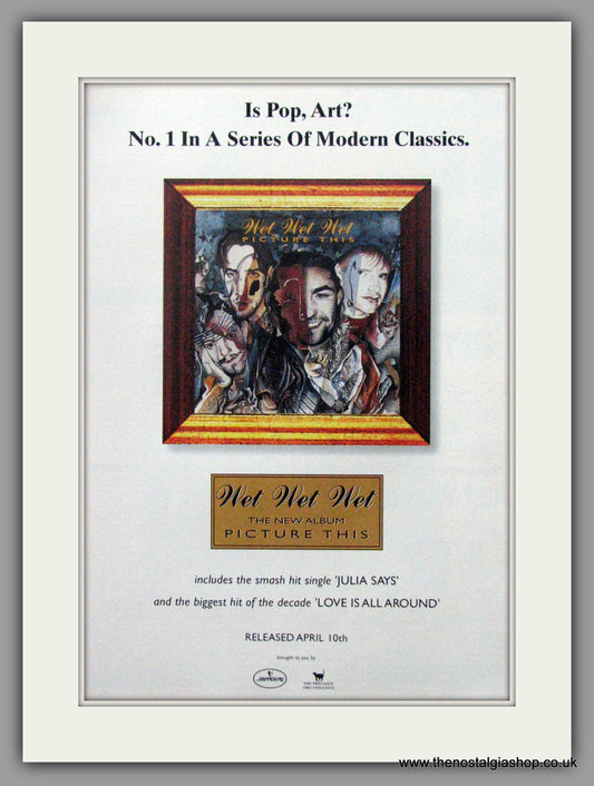 Wet Wet Wet. Picture This. 1995 Original Advert (ref AD51029)