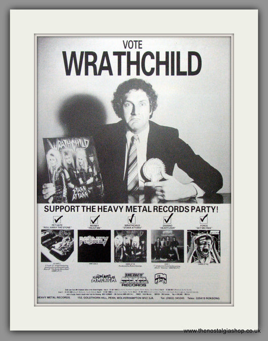 Wrathchild. Vote For. 1984 Original Advert (ref AD51152)