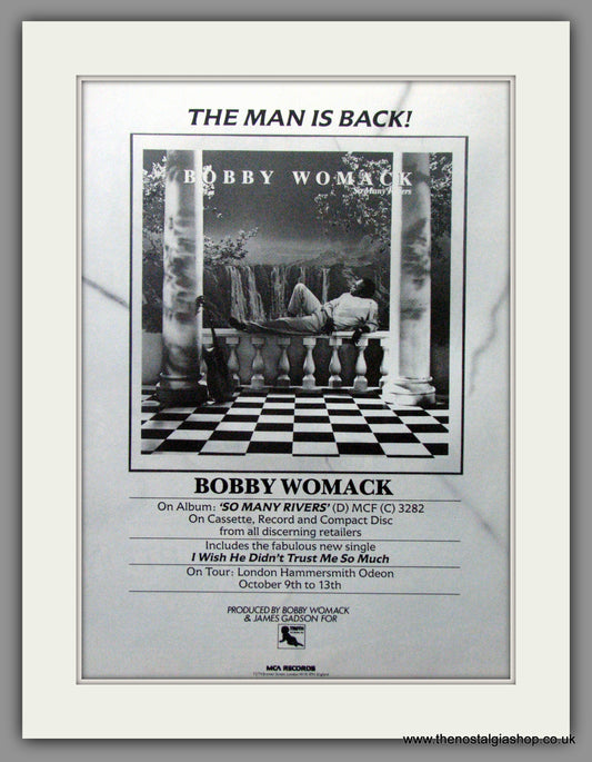 Womack (Bobby) . So Many Rivers. 1985 Original Advert (ref AD51155)