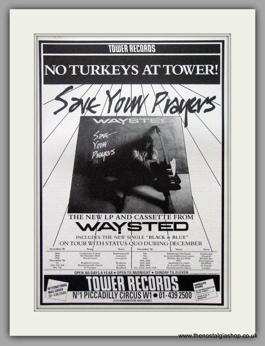 Waysted. Save Your Prayers. 1986 Original Advert (ref AD51160)