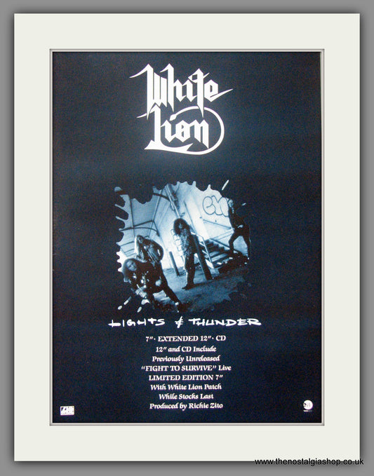 White Lion. Lights and Thunder. 1991 Original Advert (ref AD51169)