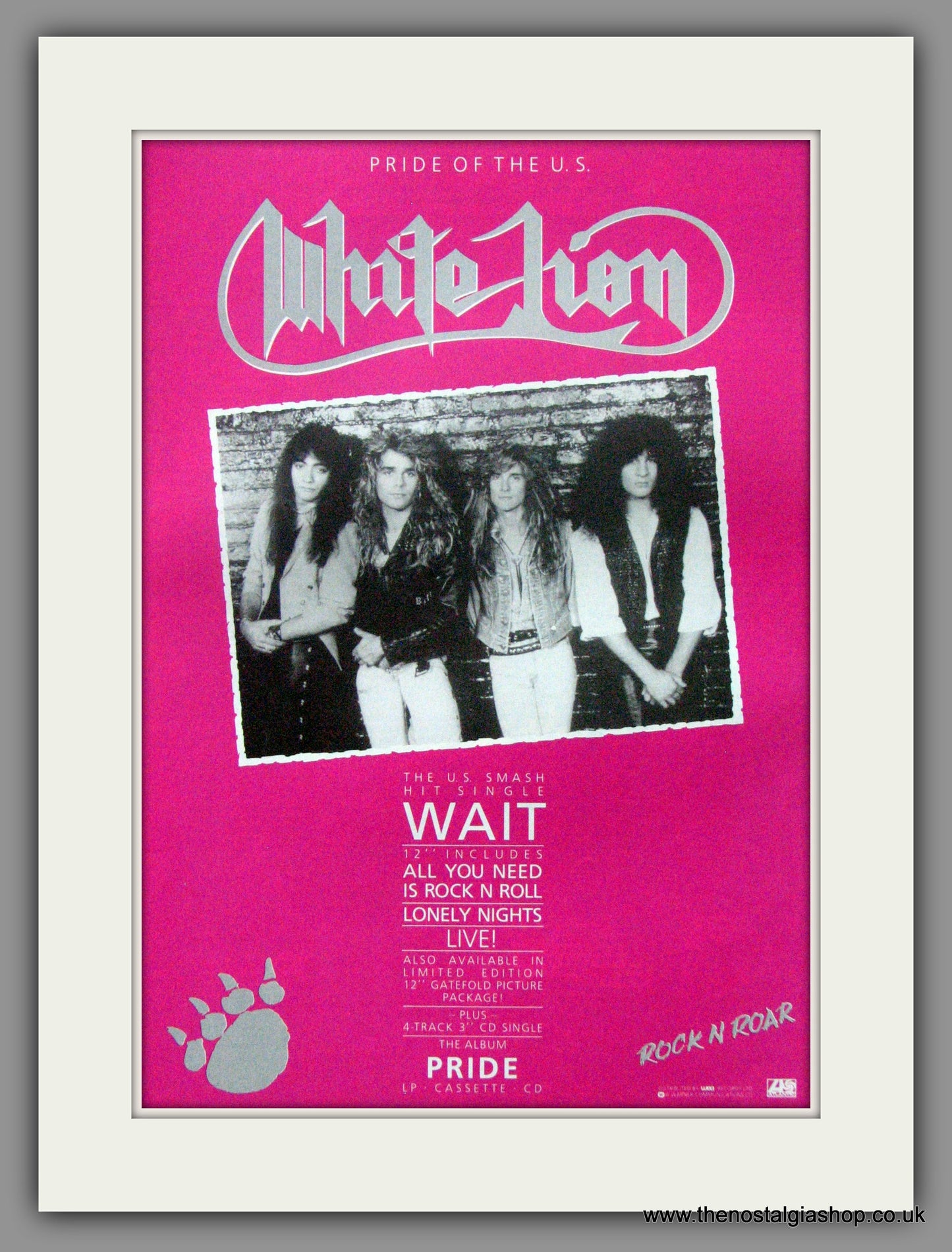 White Lion. Wait. 1987 Original Advert (ref AD51171)