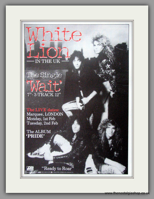 White Lion. Wait. 1987 Original Advert (ref AD51173)