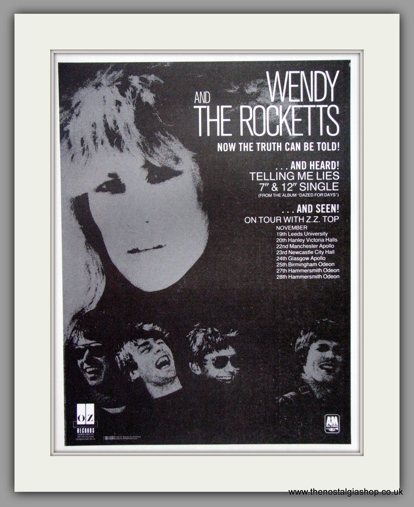 Wendy And The Rockets. Telling Me Lies. 1983 Original Advert (ref AD51413)