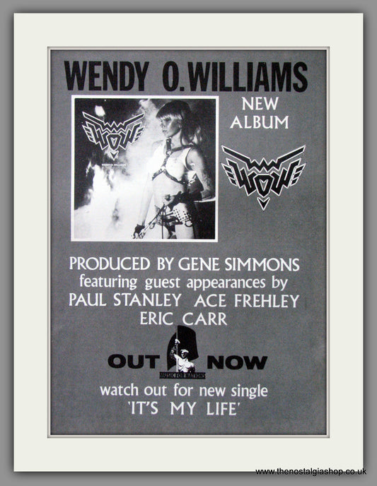 Wendy O. Williams WOW. 1984 Original Advert (ref AD51424)