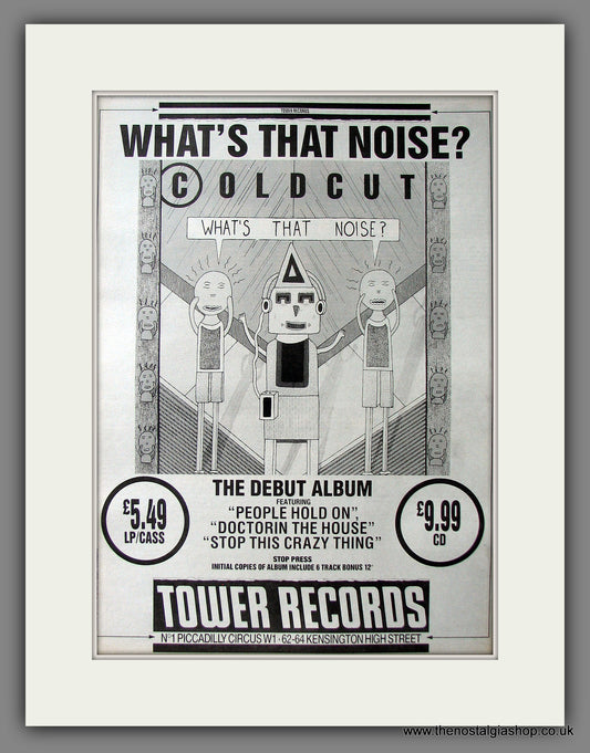 Coldcut What's That Noise. Original Advert 1989 (ref AD13501)