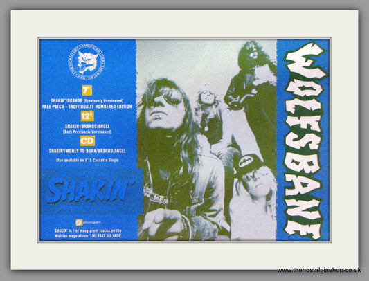 Wolfsbane. Shakin'. 1989 Original Advert (ref AD51433)