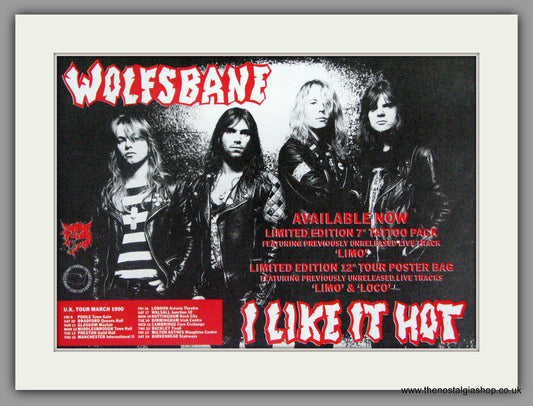 Wolfsbane. I Like It Hot. 1990 Original Advert (ref AD51434)