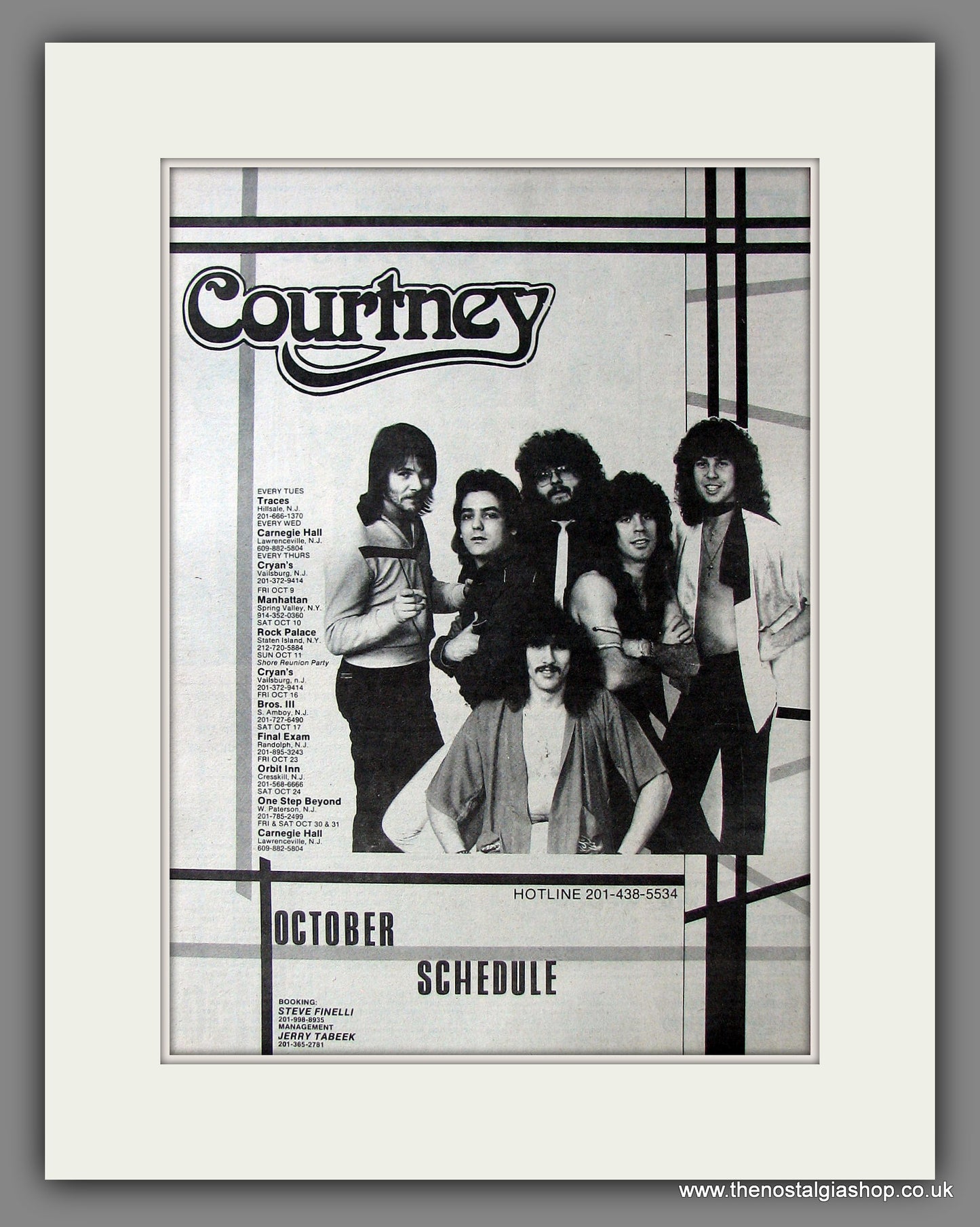 Courtney October Schedule. Original Advert 1981 (ref AD13506)