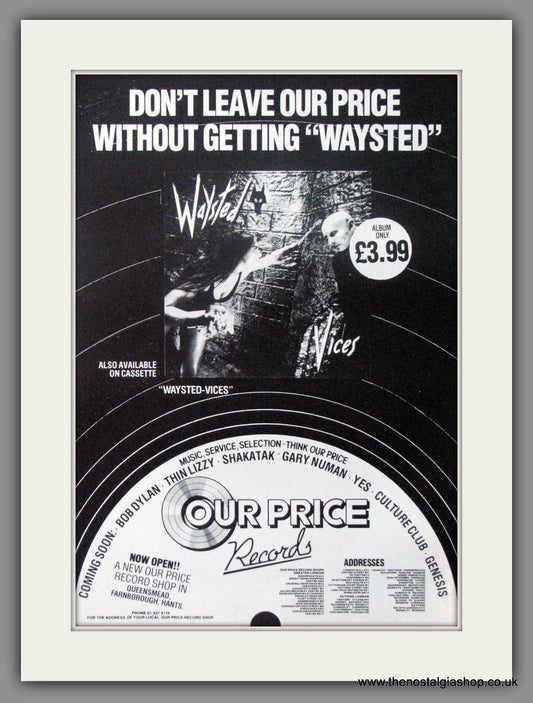 Waysted. Vices. 1983 Original Advert (ref AD51437)